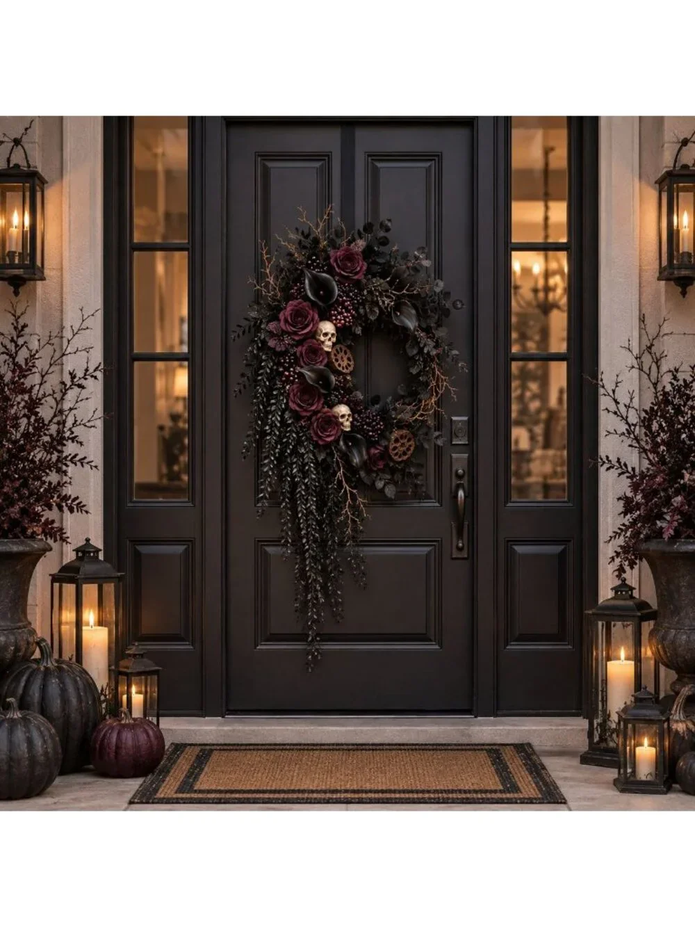 Black Hanging Vine 10 Stem Gothic Halloween Greenery 28 Inch Faux Trailing Plant